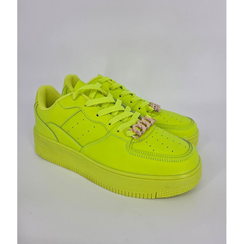 BERNESS Eden 05 Platform Sneaker Neon Yellow Retro 90s Vibe NEW Women's 10